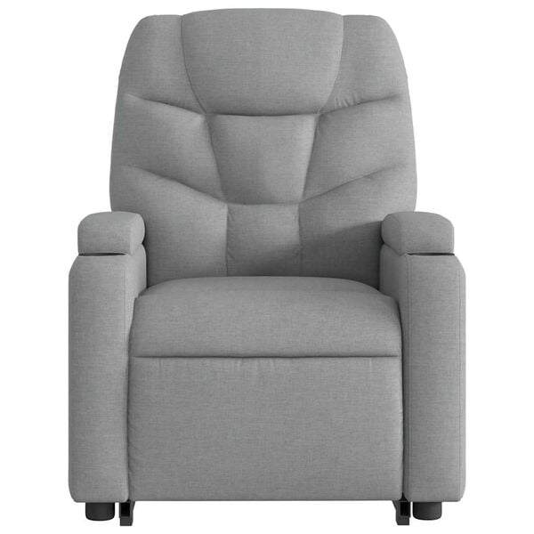 vidaXL Stand up Massage Recliner Chair Light Grey Fabric