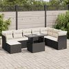 vidaXL 9 Piece Garden Sofa Set with Cushions Black Poly Rattan