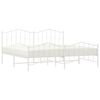 vidaXL Metal Bed Frame without Mattress with Footboard White 193x203cm