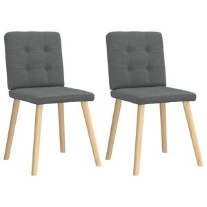 vidaXL Dining Chairs 2 pcs Dark Grey Fabric
