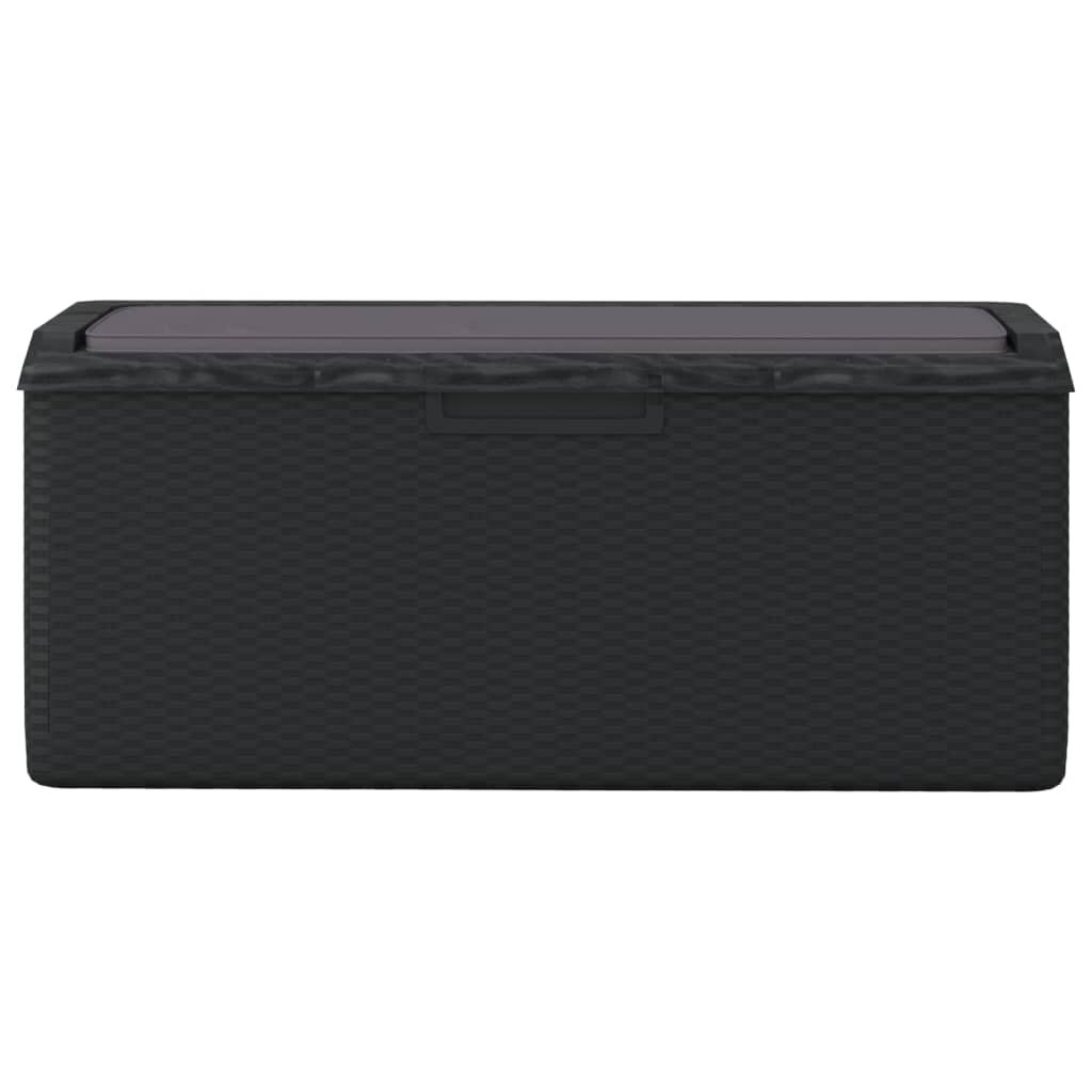 vidaXL Garden Storage Box with Seat Cushion Anthracite 350 L PP