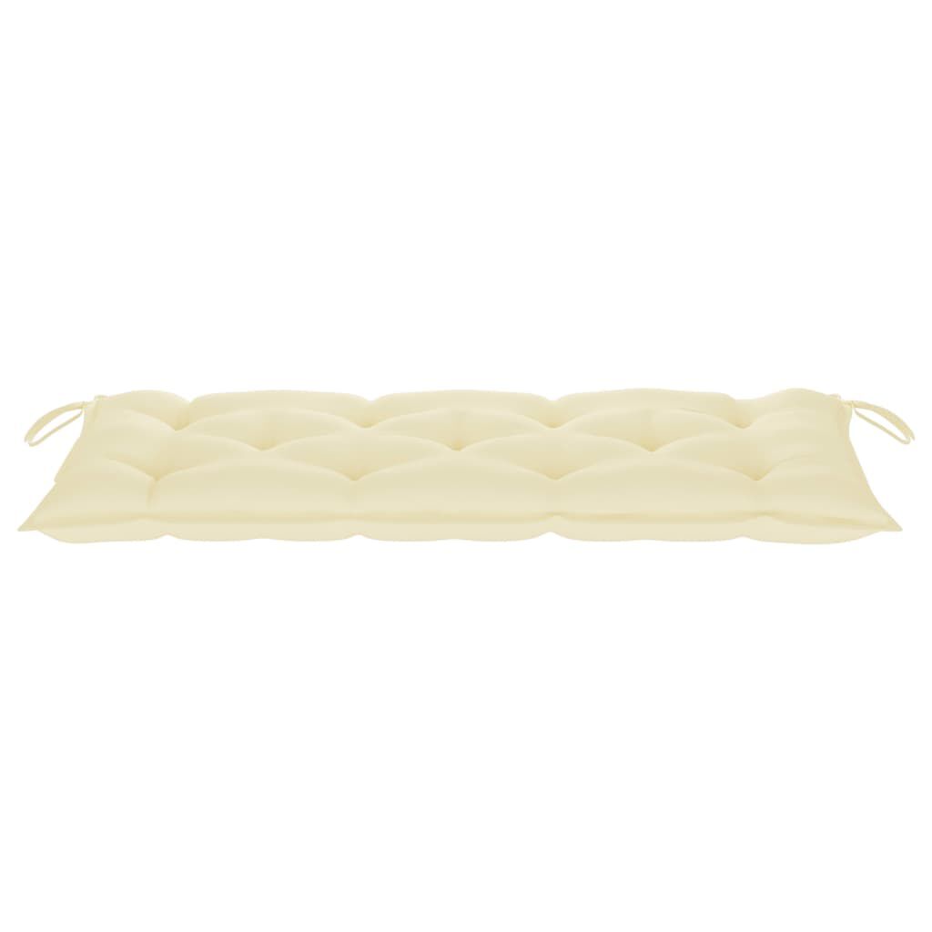 vidaXL Batavia Bench with Cream White Cushion 120 cm Solid Teak Wood