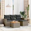 vidaXL 5 Piece Garden Sofa Set with Cushions Grey Poly Rattan