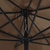 vidaXL Garden Parasol with Metal Pole 390 cm Taupe