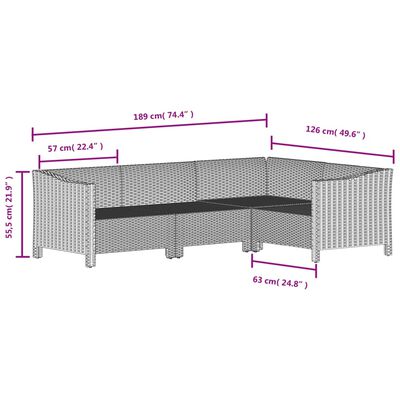 vidaXL 4 Piece Garden Lounge Set with Cushions Grey Poly Rattan