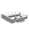 vidaXL 14 Piece Garden Lounge Set with Cushions Brown Poly Rattan