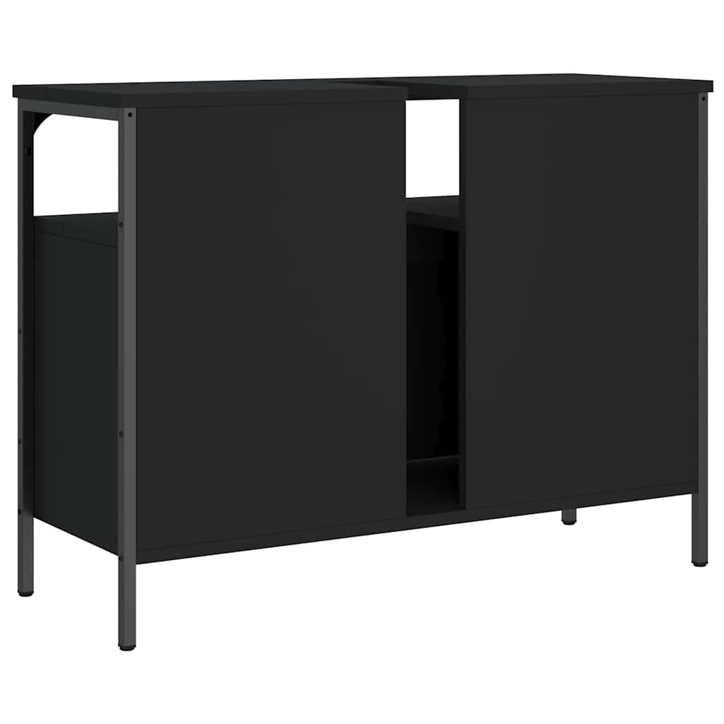 vidaXL Bathroom Sink Cabinet Black 80x30x60 cm Engineered Wood