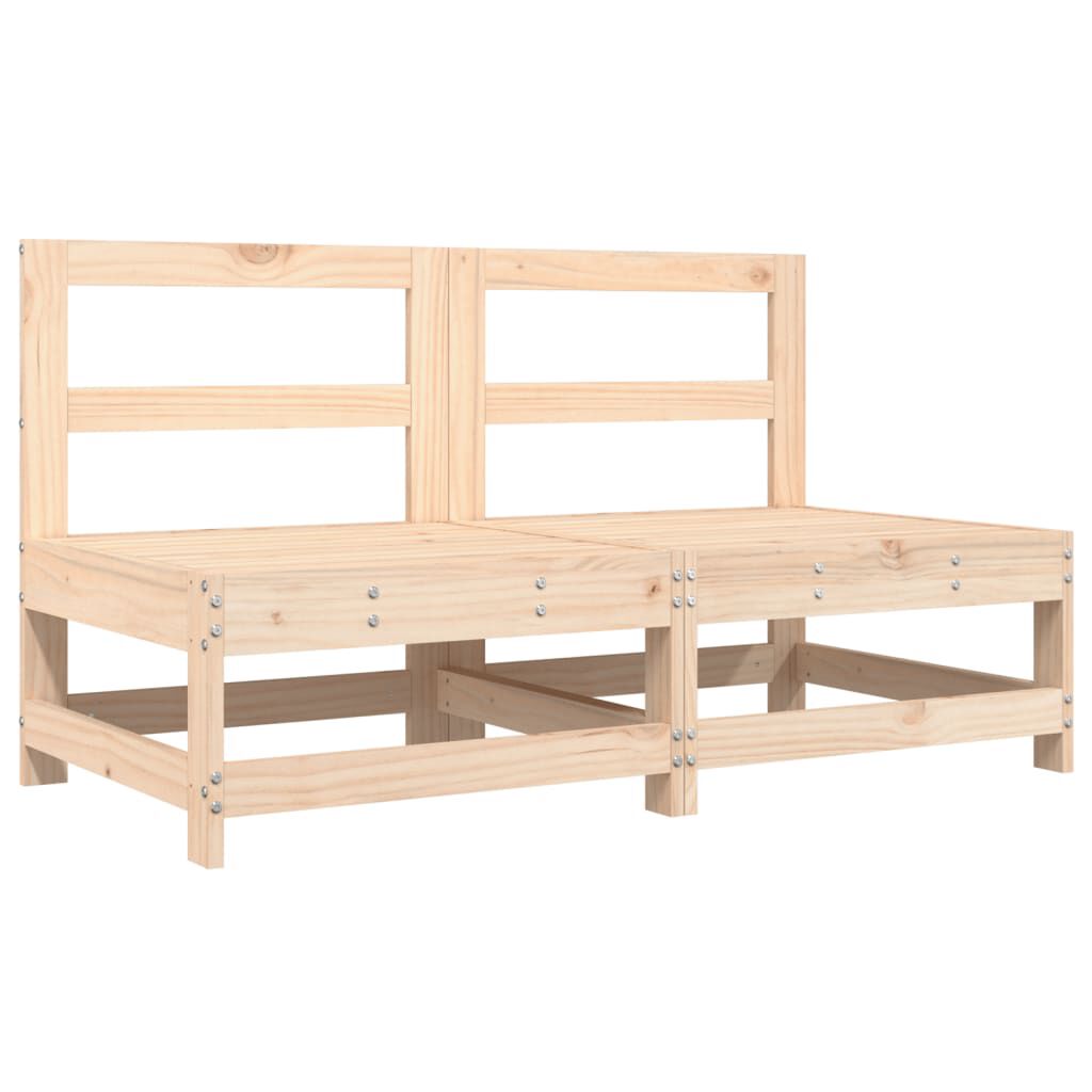 vidaXL Garden Middle Sofas 2 pcs Solid Wood Pine