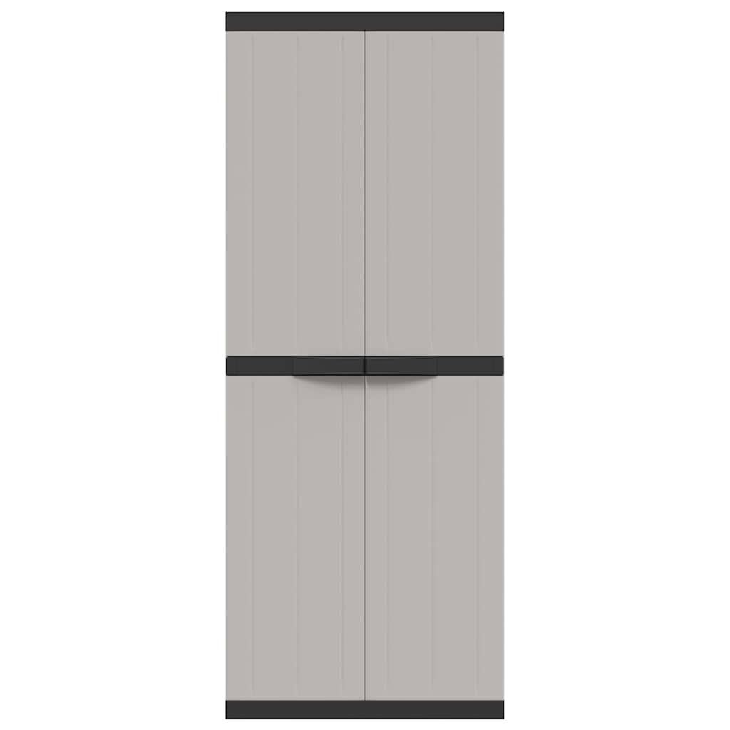 vidaXL Outdoor Storage Cabinet Grey and Black 65x37x165 cm PP
