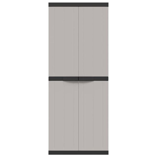 vidaXL Outdoor Storage Cabinet Grey and Black 65x37x165 cm PP