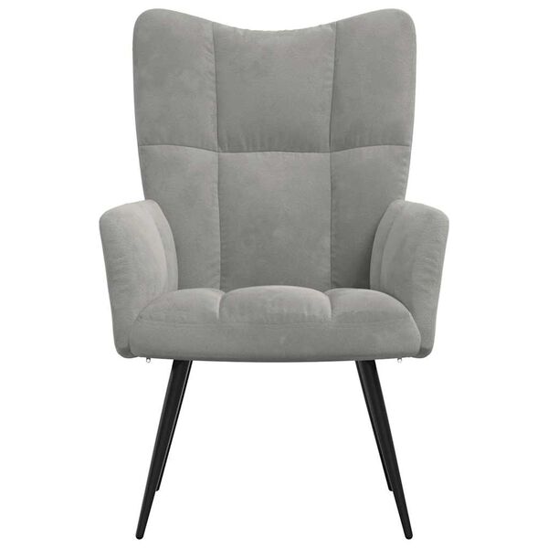 vidaXL Relaxing Chair Light Grey Velvet