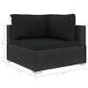 vidaXL 10 Piece Garden Lounge Set with Cushions Poly Rattan Black