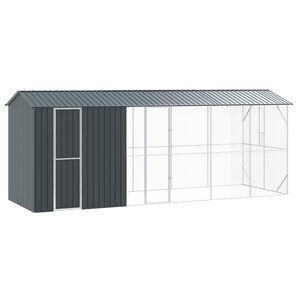 vidaXL Bird Cage Anthracite 645 x 208 x 247 cm Galvanised Steel