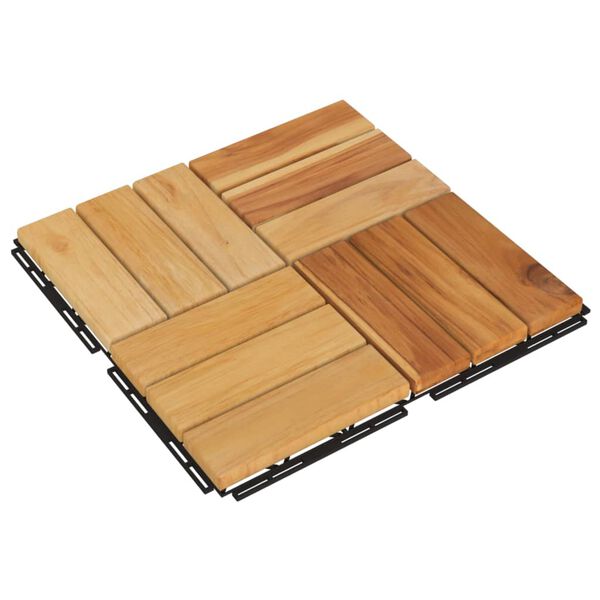 vidaXL Decking Tiles 10 pcs 30x30 cm Solid Wood Teak