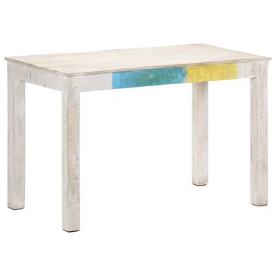 vidaXL Dining Table White 120x60x76 cm Solid Mango Wood