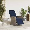 vidaXL Reclining Garden Chair with Side Table Grey Poly Rattan