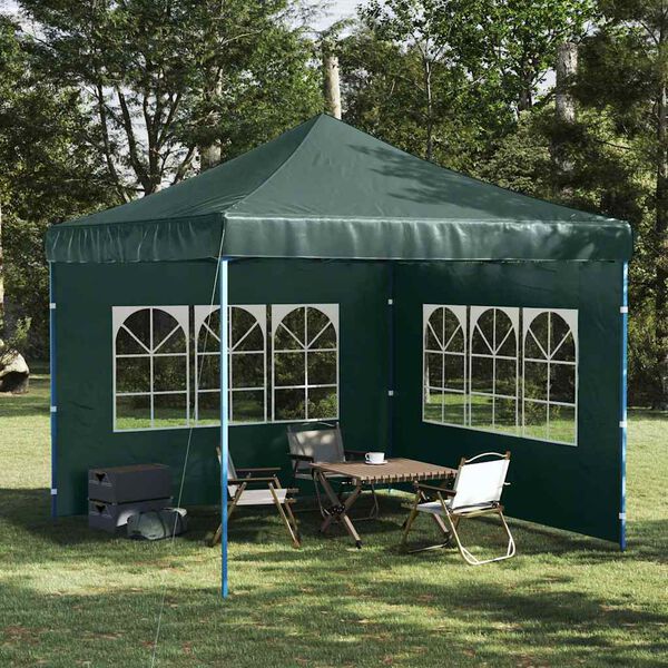 vidaXL Party Tent Sidewall 2 pcs with Window PE Green