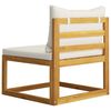 vidaXL 6 Piece Garden Lounge Set with Cushion Cream Solid Acacia Wood