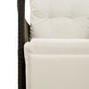 vidaXL 3 Piece Bistro Set with Cushions Black Poly Rattan