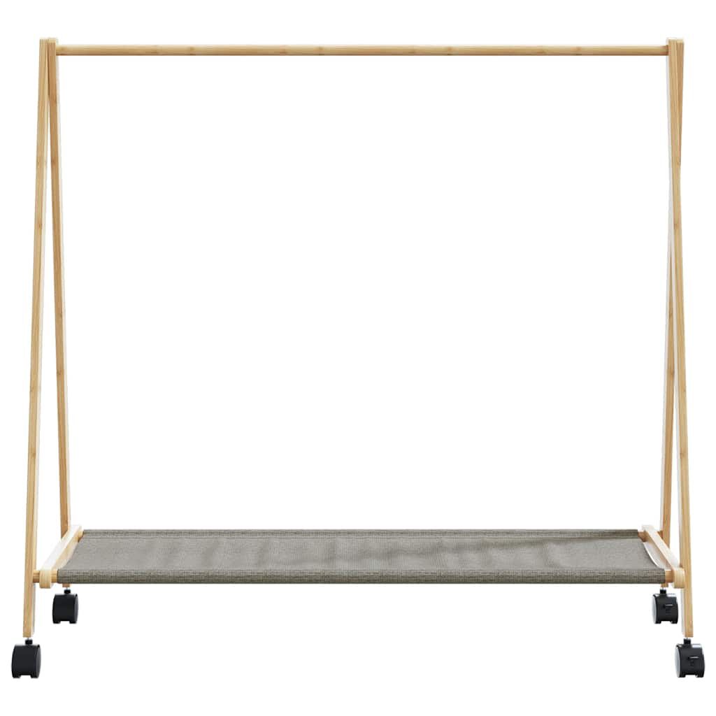 vidaXL Clothes Rack with Shelves and Wheels 106x34x106.5 cm Bamboo