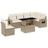vidaXL 7 Piece Garden Sofa Set with Cushions Beige Poly Rattan