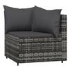 vidaXL 4 Piece Garden Lounge Set with Cushions Grey Poly Rattan
