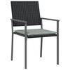 vidaXL 3 Piece Garden Dining Set with Cushions Poly Rattan and Steel