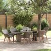 vidaXL Garden Dining Set with Cushion 7 pcs Grey Poly Rattan