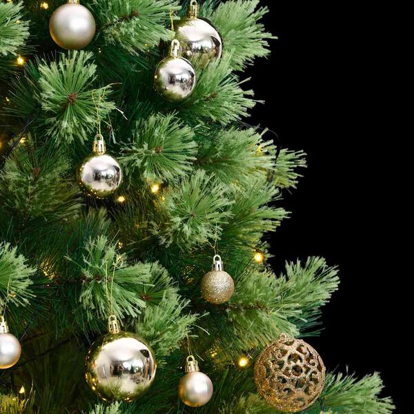 vidaXL Artificial Hinged Christmas Tree 150 LEDs & Ball Set 150 cm