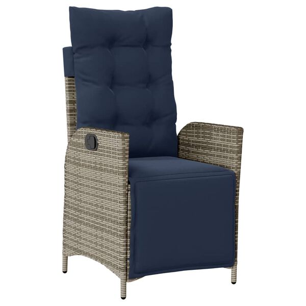 vidaXL 5 Piece Garden Dining Set with Cushions Grey Poly Rattan