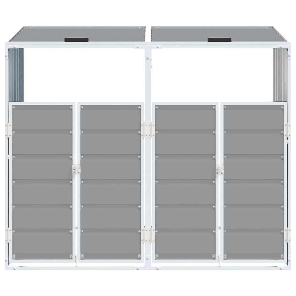 vidaXL Wheelie Bin Storage for Double Bins Grey 144x81x113 cm Steel
