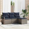 vidaXL Sofa Set 4 pcs Grey Poly Rattan