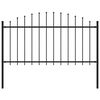 vidaXL Garden Fence with Spear Top Steel 181x150 cm Black