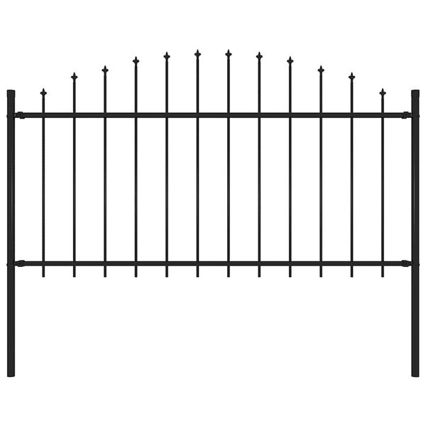 vidaXL Garden Fence with Spear Top Steel 181x150 cm Black