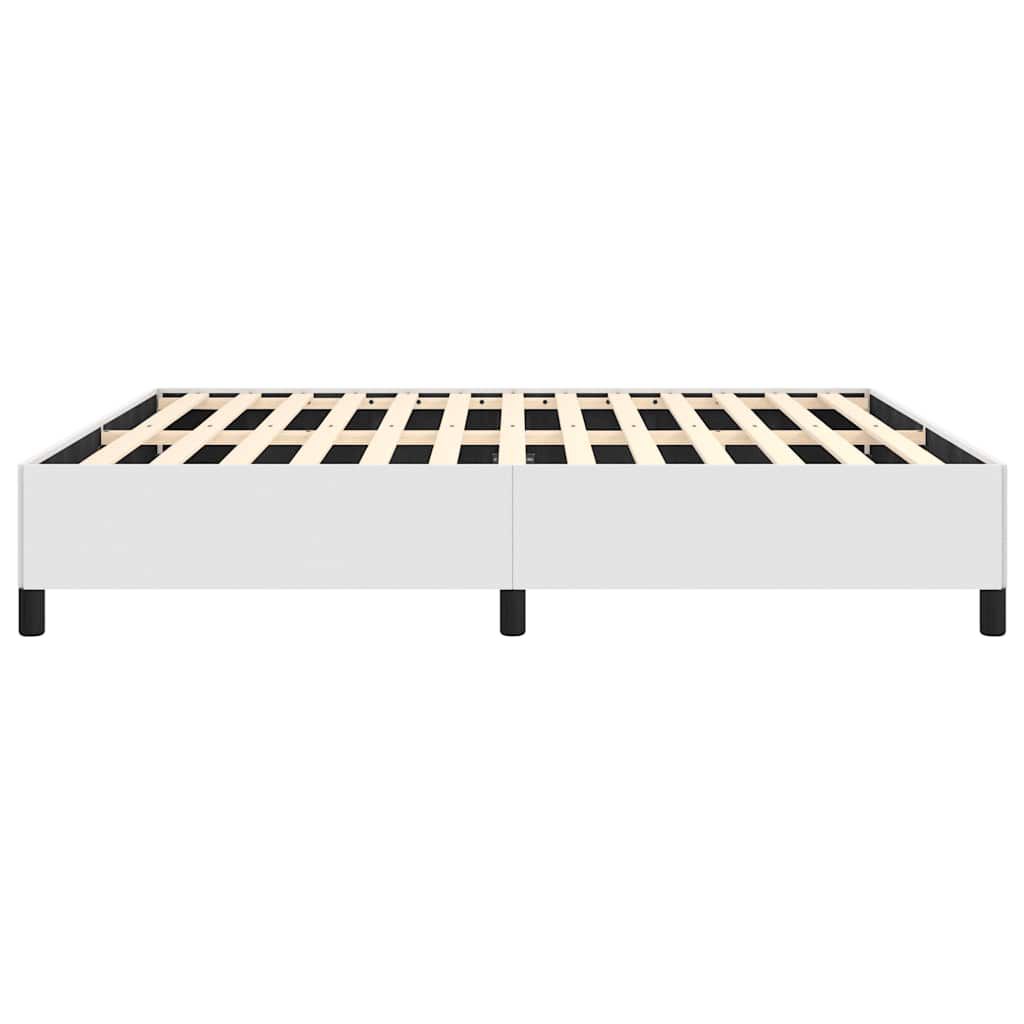 vidaXL Bed Frame without Mattress White California King Faux Leather