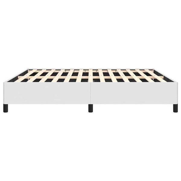 vidaXL Bed Frame without Mattress White California King Faux Leather