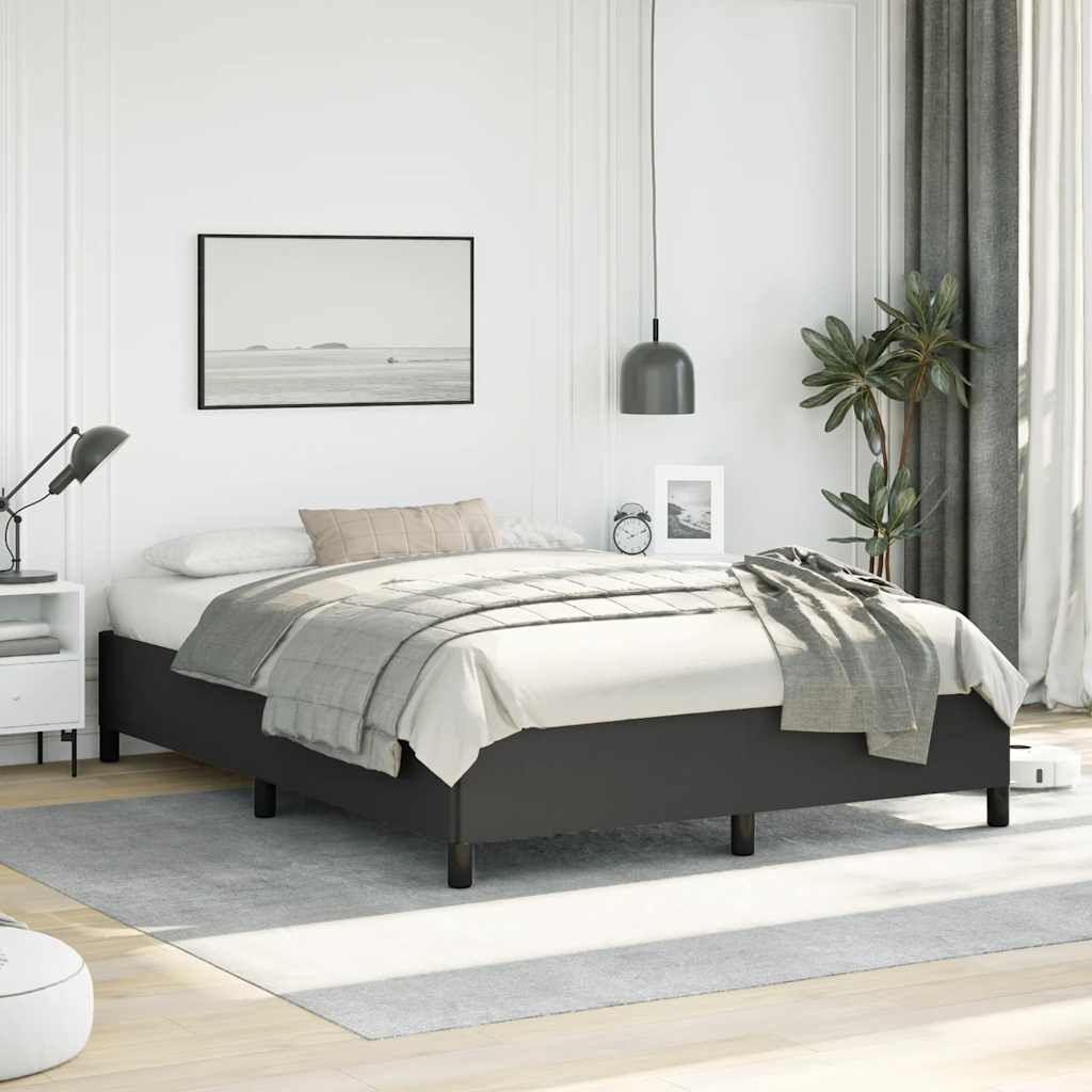vidaXL Bed Frame without Mattress Black 152x203 cm Queen Faux Leather