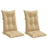 vidaXL Highback Chair Cushions 2 pcs Melange Beige 120x50x7 cm Fabric