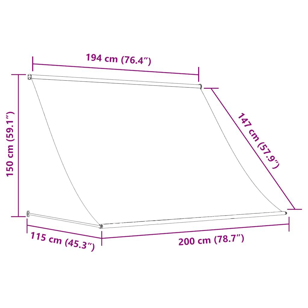 vidaXL Retractable Awning 200x150 cm Blue and White