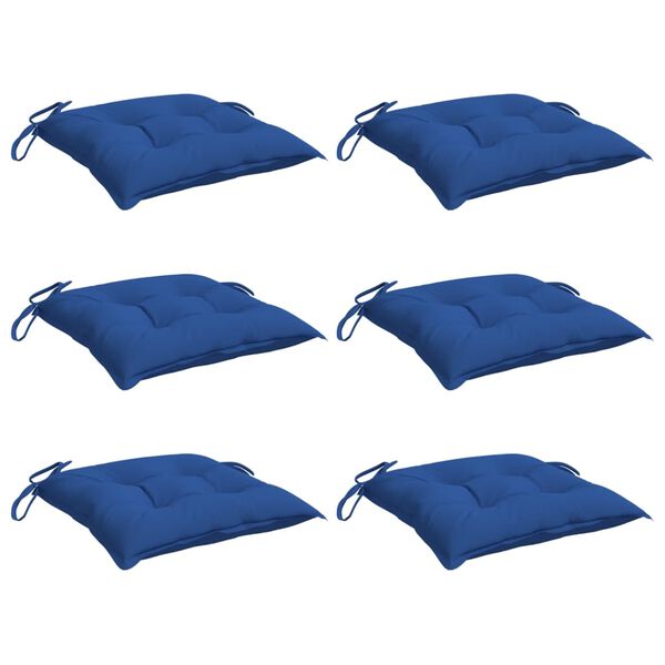 vidaXL Chair Cushions 6 pcs Blue 40x40x7 cm Oxford Fabric