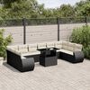 vidaXL 11 Piece Garden Sofa Set with Cushions Black Poly Rattan