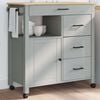 vidaXL Kitchen Trolley MONZA 84x40x90 cm Solid Wood Pine
