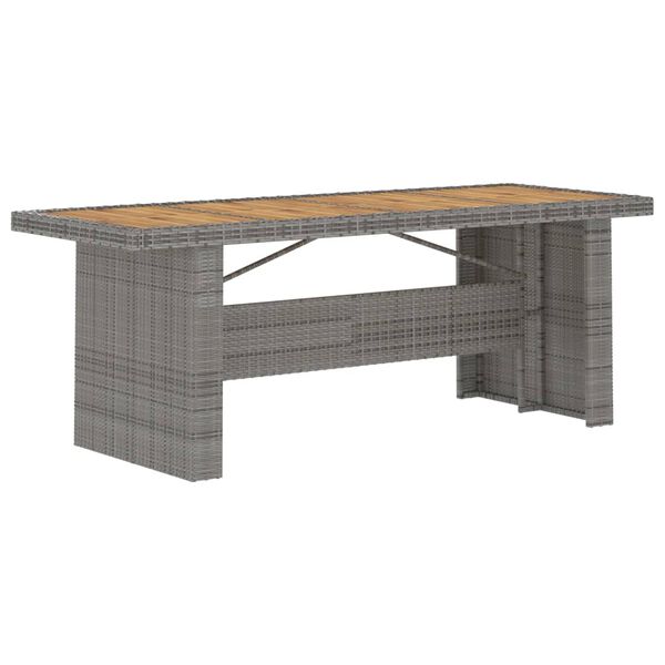 vidaXL 7 Piece Outdoor Dining Set with Cushions Poly Rattan Grey