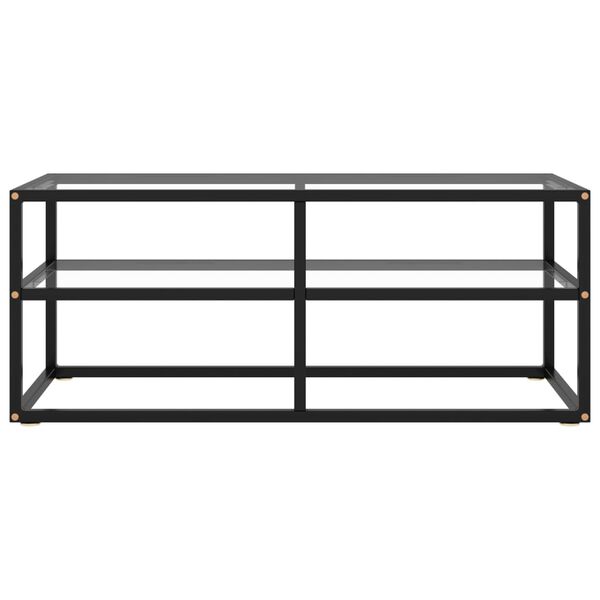vidaXL TV Cabinet Black with Tempered Glass 100x40x40 cm