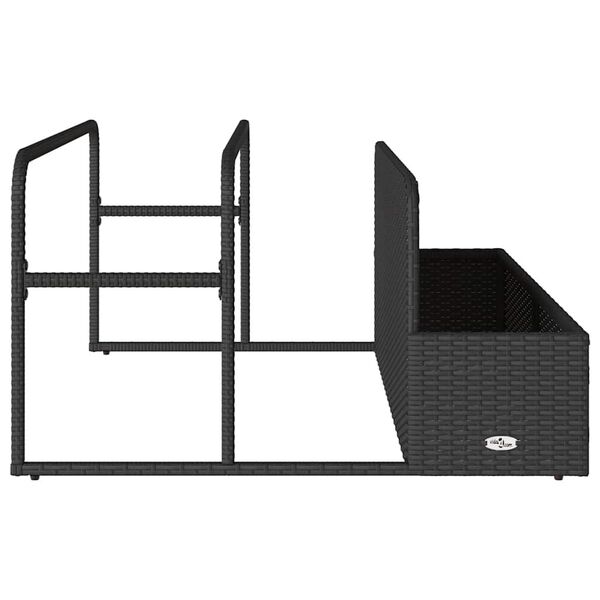 vidaXL Poolside Float Storage Black 110x100x57 cm Poly Rattan