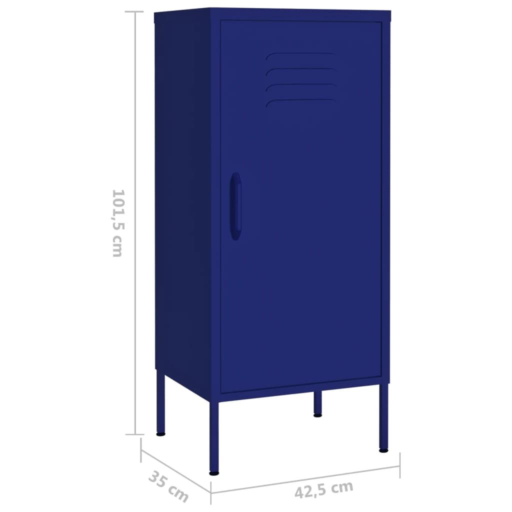 vidaXL Storage Cabinet Navy Blue 42.5x35x101.5 cm Steel