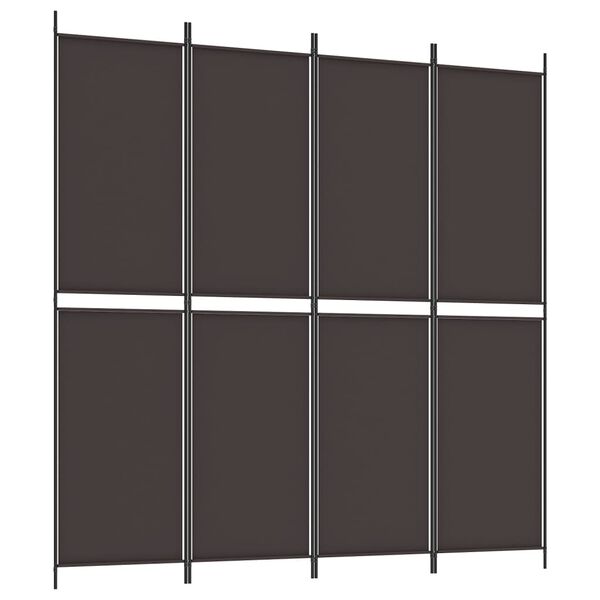 vidaXL 4-Panel Room Divider Brown 200x200 cm Fabric