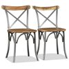 vidaXL Dining Chairs 2 pcs Solid Mango Wood