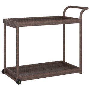 vidaXL Bar Cart Brown 100x45x83 cm Poly Rattan