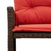 vidaXL Garden Sofa with Table and Cushions L-Shaped Brown Poly Rattan